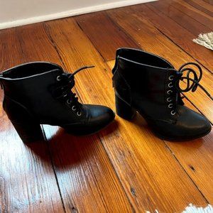 Lace up Black Booties
